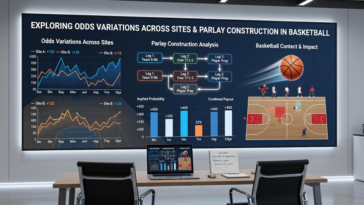 Example of parlay ticket building with varying basketball odds