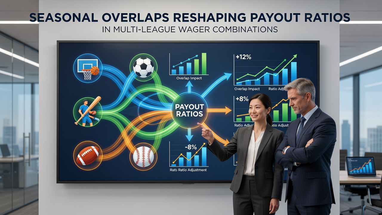 Data charts showing payout ratio changes during overlapping sports seasons